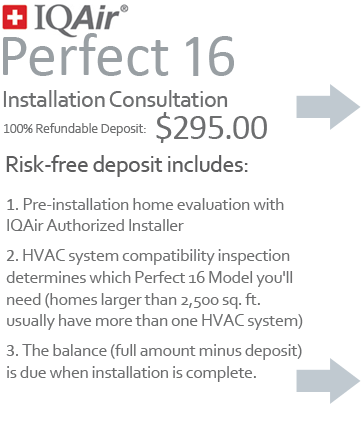 IQAir Perfect 16 - Installtion Consultation - 100% Refundable Deposit: $295.00
